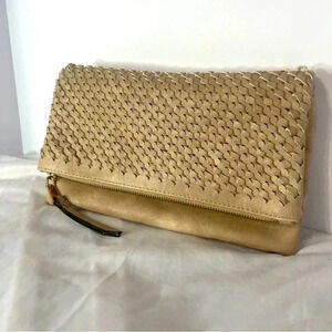 Urban Expressions Women's Perforated Folded "Locket" Clutch Bag 10766 Natural